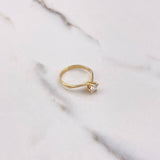 Anillo Solitario Linea Invertida 2.2gr / T5 / Circon Blanco Oro Amarillo $