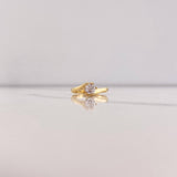 Anillo Solitario Linea Invertida 2.2gr / T5 / Circon Blanco Oro Amarillo $