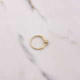 Anillo Solitario Barril 1.9gr / T5 3/4 / Circon Blanco Oro Amarillo $