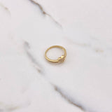 Anillo Corazon Churumbela 1.95gr / T6 1/4 / Circones Blancos Oro Amarillo $