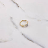 Anillo Corazones 1.95gr / T5 3/4 / Circones Blancos Dos Oros Amarillo Blanco $