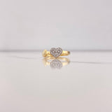 Anillo Corazones 1.95gr / T5 3/4 / Circones Blancos Dos Oros Amarillo Blanco $