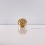 Anillo Hipopotamo 7.95gr / T8 1/4 / Circones Rosados Negros Oro Amarillo &