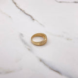 Anillo Argolla Panal 5.1gr / T7 1/2 / Circones Blancos Oro Amarillo &