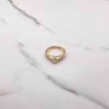 Anillo Arco Doble 2.1gr / T6 1/4 / Circones Blancos Dos Oros Amarillo Blanco &