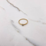 Anillo Solitario Cubano 1.6gr / T7 1/4 / Circon Blanco Oro Amarillo &