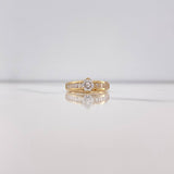 Anillo Solitario Churumbela 3.5gr / T6 / Circones Blancos Oro Amarillo &