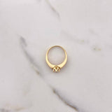 Anillo Solitario Churumbela 3.5gr / T6 / Circones Blancos Oro Amarillo &