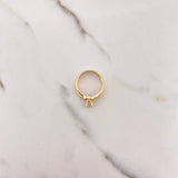 Anillo Solitario 4.2gr / T7 / Circones Blancos Oro Amarillo &