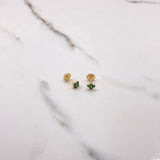 Topos Flor Cuadrados 0.85gr / Circones Verdes Oro Amarillo $