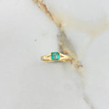 Anillo Solitario Cuadrado 2.84gr / T5 3/4 / Esmeralda 0.40 Qts Oro Amarillo (Joya) #