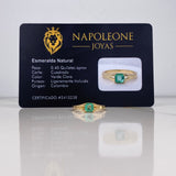 Anillo Solitario Cuadrado 2.84gr / T5 3/4 / Esmeralda 0.40 Qts Oro Amarillo (Joya) #