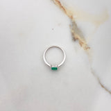 Anillo Solitario Corte 1.93gr / T6 1/4 / Esmeralda 0.70 Qts Oro Blanco (Joya) &