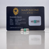 Anillo Solitario Doble Linea 3.56gr / T5 1/2 / Esmeralda 0.45 Qts Oro Blanco (Joya Oferta) &