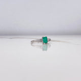 Anillo Solitario Rectangular 2.28gr / T6 1/4 / Esmeralda 0.60 Qts Oro Blanco (Joya) &