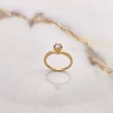 Anillo Solitario Redondo 2.87gr / T5 1/4 / Diamante 0.19 Qts Oro Amarillo (Joya) ©