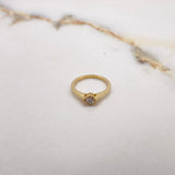 Anillo Solitario Redondo 2.49gr / T5 1/4 / Cajon Diamante 0.20 Qts Oro Amarillo (Joya) ©