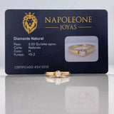 Anillo Solitario Flor 4.13gr / T6 1/4 / Curvo Diamante 0.20 Qts Oro Amarillo (Joya) ©