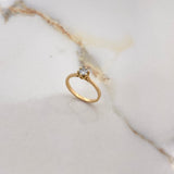 Anillo Solitario Redondo 2.12gr / T6 / Diamante 0.28 Qts Oro Amarillo (Joya) ©