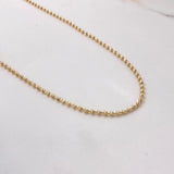 Cadena Militar 10.8gr / 45cm / 2.3mm Bolas Diamantadas Oro Amarillo $