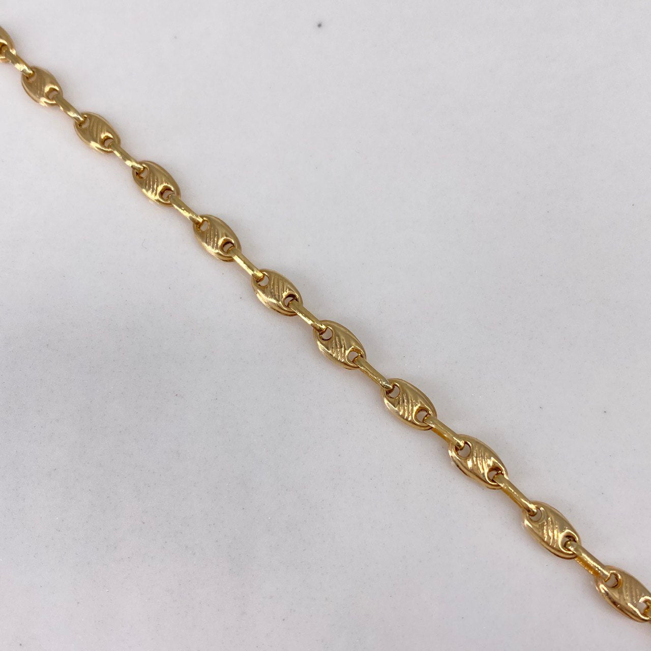 Cadena Rustica 7.3gr / 65cm / 3mm Rayada Oro Amarillo $