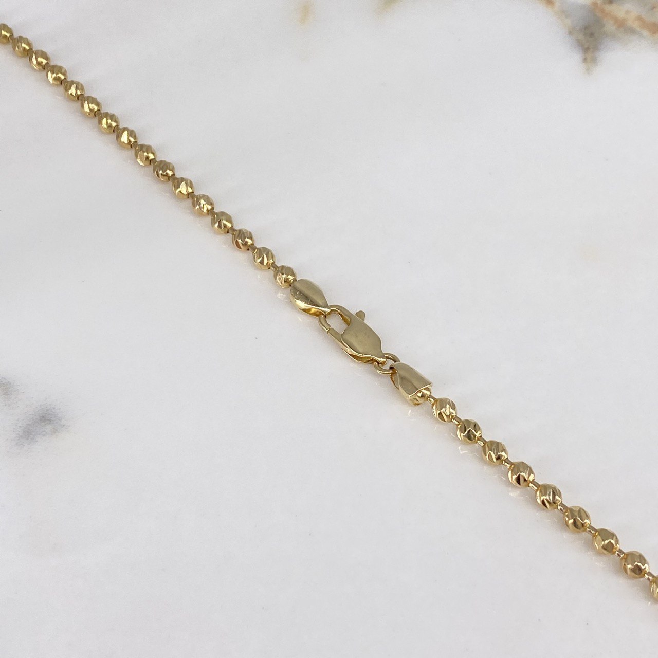 Cadena Militar 18.85gr / 60cm / 3mm Diamantada Oro Amarillo $