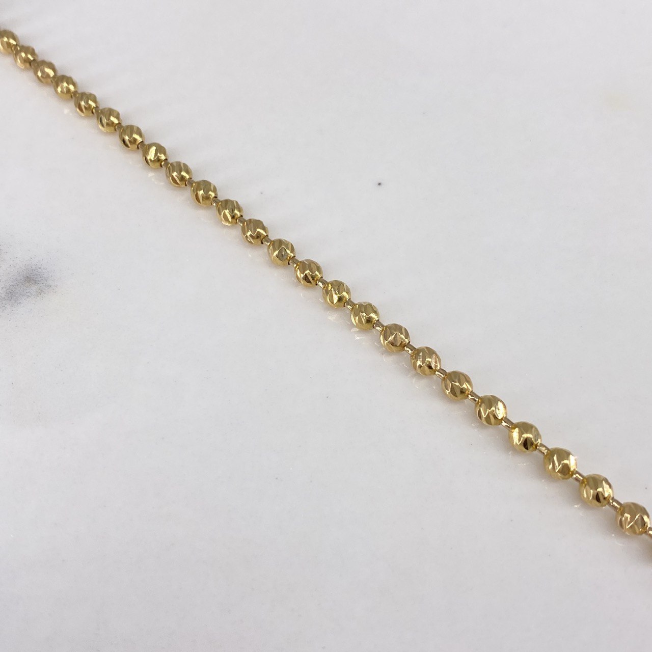 Cadena Militar 18.85gr / 60cm / 3mm Diamantada Oro Amarillo $