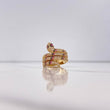 Anillo Serpiente 11.95gr / T8 1/4 / Circones Blancos Negros Fucsias Oro Amarillo $