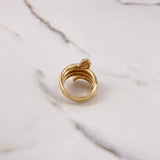 Anillo Serpiente 11.95gr / T8 1/4 / Circones Blancos Negros Fucsias Oro Amarillo $