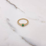 Anillo Solitario Cuadrado 2.05gr / T6 1/2 / Esmeralda 24 Qts Oro Amarillo (Joya) &