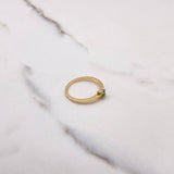 Anillo Solitario Cuadrado 2.05gr / T6 1/2 / Esmeralda 24 Qts Oro Amarillo (Joya) &