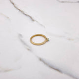 Anillo Solitario Redondo 1.95gr / T8 1/2 / Esmeralda 20 Qts Oro Amarillo (Joya) &