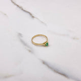 Anillo Solitario Redondo 1.7gr / T6 3/4 / Esmeralda 25 Qts Oro Amarillo (Joya) &