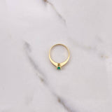 Anillo Solitario Redondo 1.7gr / T5 3/4 / Esmeralda 35 Qts Oro Amarillo (Joya) &