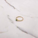 Anillo Solitario Ovalado 1.45gr / T6 3/4 / Esmeralda 20 Qts Oro Amarillo (Joya) &