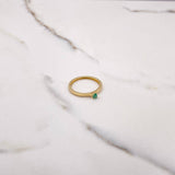 Anillo Solitario Cuadrado 1.8gr / T7 3/4 / Esmeralda 80 Qts Oro Amarillo (Joya) &