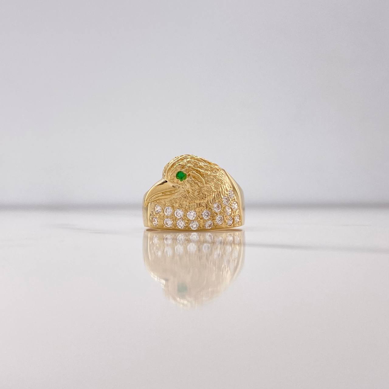 Anillo Aguila 6.3gr / T11 / Circones Blancos Verde Oro Amarillo $