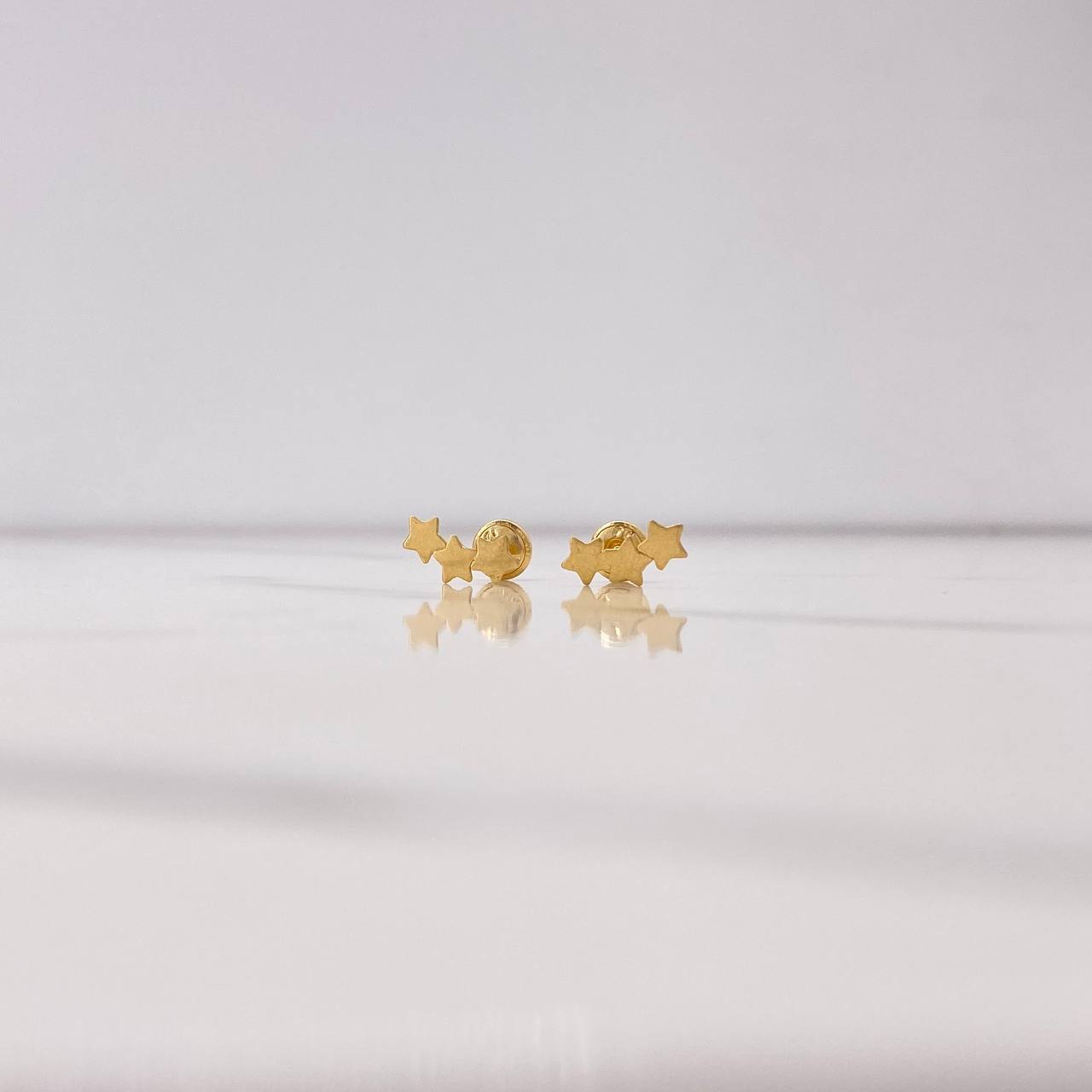 Topos Trio Estrellas 0.65gr / Lisos  Oro Amarillo &