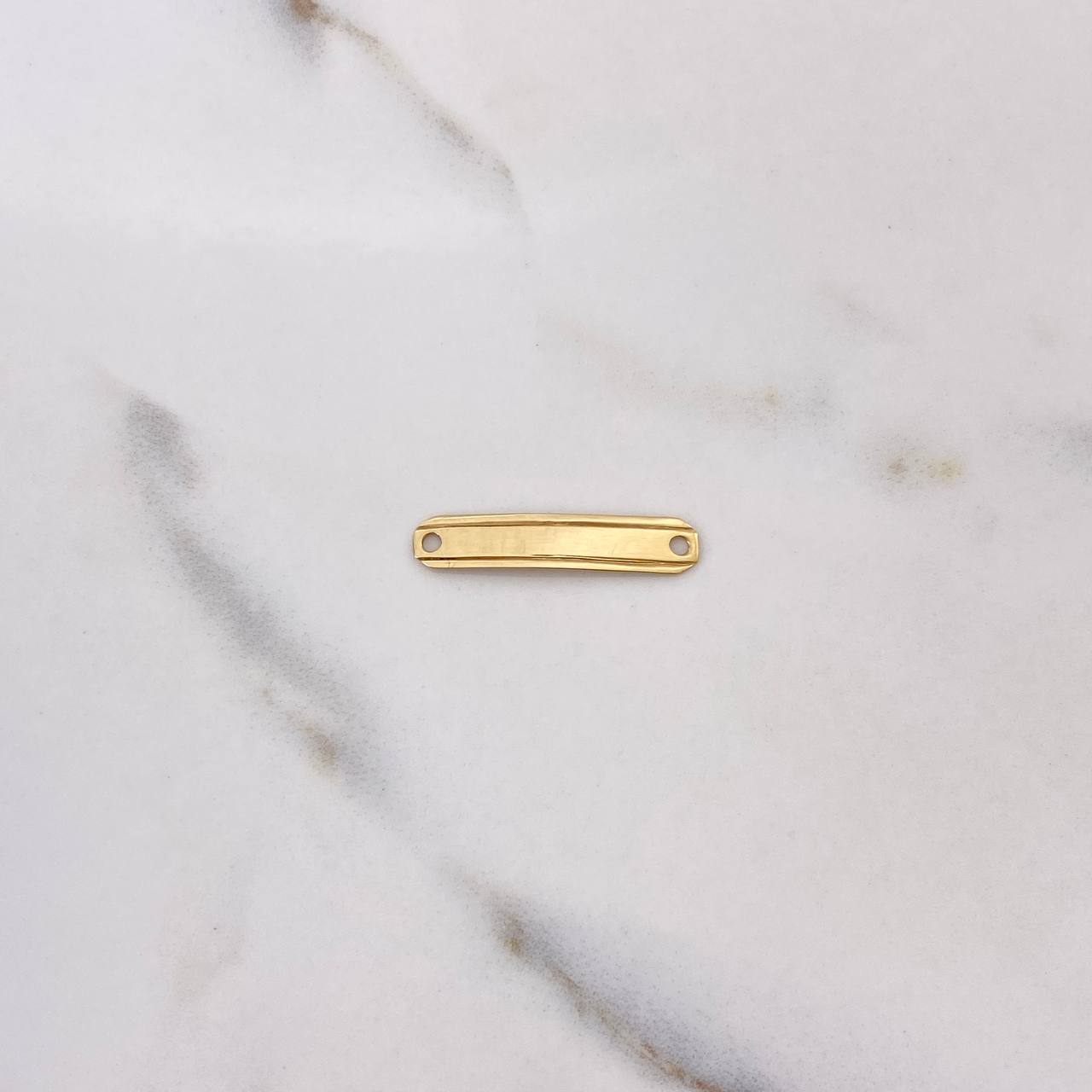 Herraje Placa Rectangular 0.6gr / 2.5cm / 5mm Rayas Paralelas Oro Amarillo $