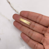 Herraje Placa Rectangular 0.6gr / 2.5cm / 5mm Rayas Paralelas Oro Amarillo $