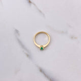 Anillo Solitario  1.9gr / T6 / Esmeralda 32pts Oro Amarillo (Joya) $