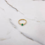 Anillo Solitario  1.9gr / T6 / Esmeralda 32pts Oro Amarillo (Joya) $