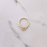 Anillo Solitario Puente 2.4gr / T7 / Circones Blancos Dos Oros Amarillo Blanco &