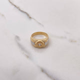 Anillo Crono Tempo 5.6gr / T9 1/4 / Circon Blanco Dos Oros Amarillo Blanco &