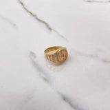 Anillo Corona RX 5.85gr / T6 1/2 / Circones Blancos Oro Amarillo &