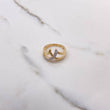 Anillo Olas 3.5gr / T6 3/4 / Circones Blancos Dos Oros Amarillo Blanco &