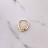 Anillo Olas 3.5gr / T6 3/4 / Circones Blancos Dos Oros Amarillo Blanco &