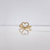 Anillo Corazon Abierto 2.05gr / T6 1/2 / Circones Blancos Oro Amarillo &