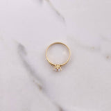 Anillo Solitario 1.7gr / T6 3/4 / Liso Circon Blanco Oro Amarillo &