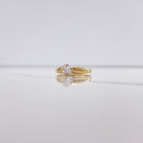 Anillo Solitario 1.7gr / T6 3/4 / Liso Circon Blanco Oro Amarillo &